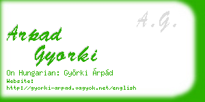 arpad gyorki business card