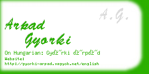 arpad gyorki business card